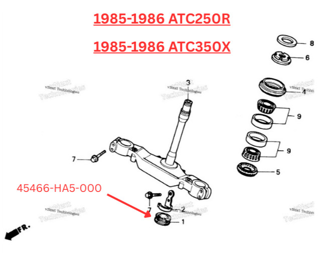 NEW Brake Line Hose Guide 45466-HA5-000 Honda ATC250R 1985-1986 ATC350X Repro