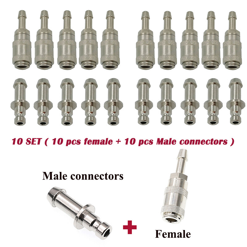 10 SET NIBP Cuff Connector Blood Pressure Hose Quick Male+Female Bayonet Socket