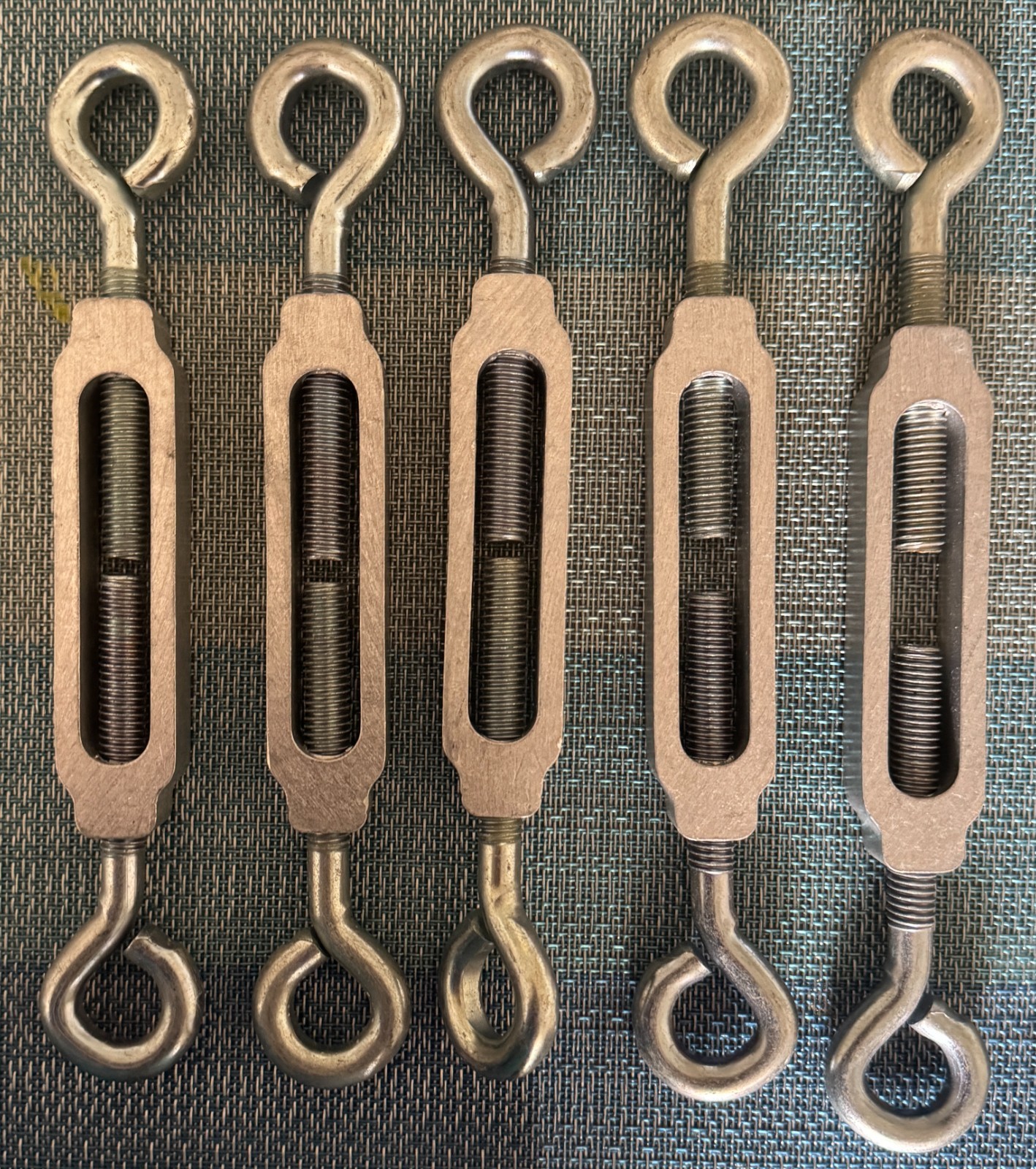 Eye & Eye Stainless Steel Turnbuckle  8" (closed) x 5/8" (eye opening) 5pc set