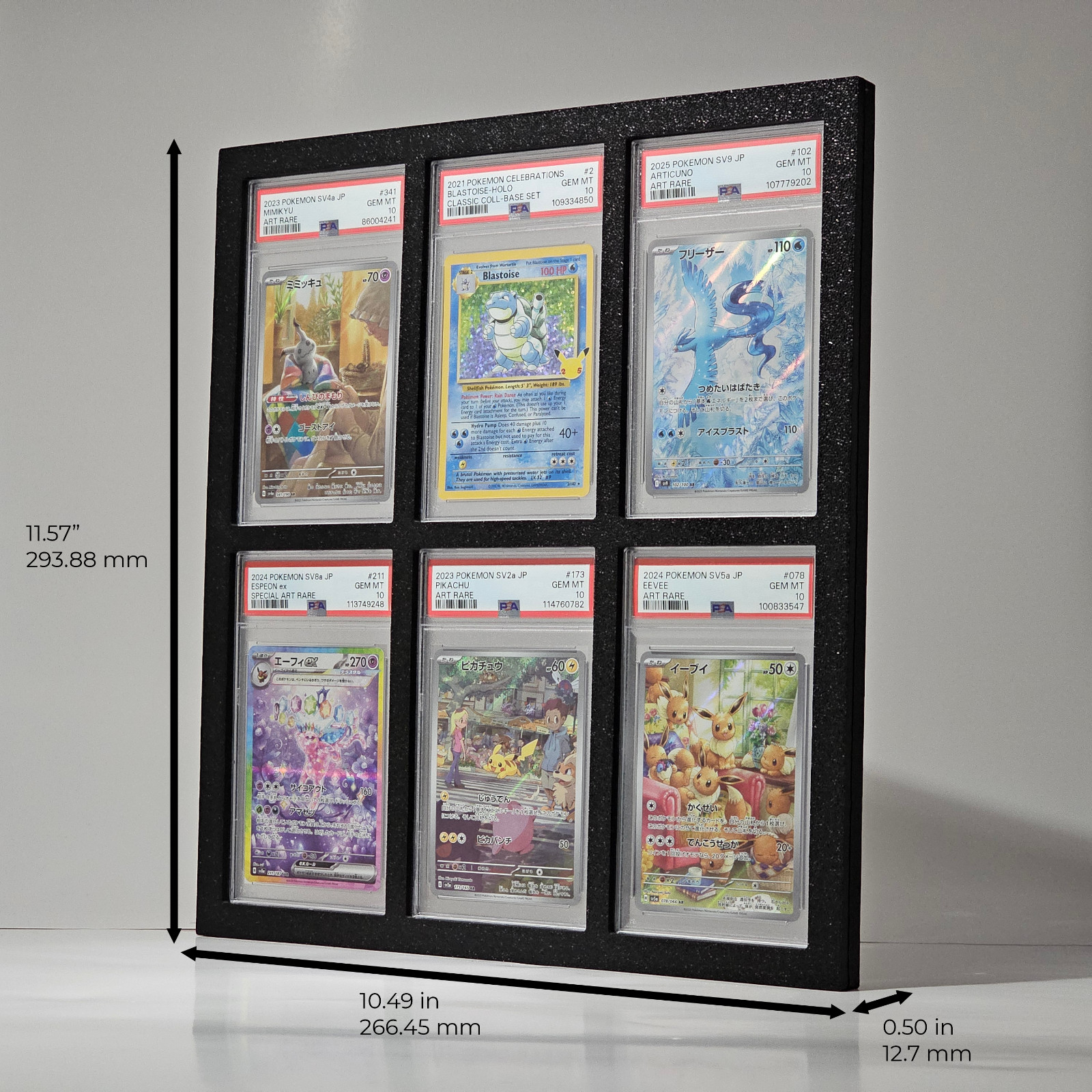 PSA Slab 6 Card Display Wall Mount – Magnetic Two-Piece Frame for Pokémon & TCG