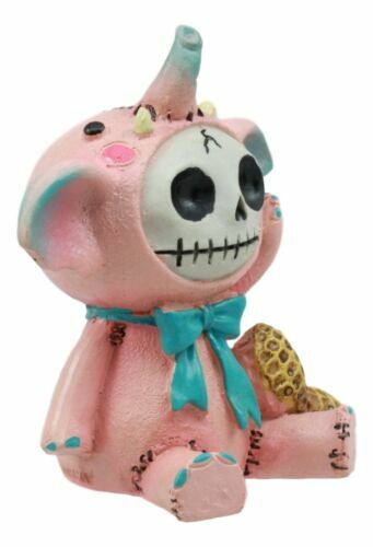 Ebros Gift Pink Elefun Elephant Furrybones Statue Display Mini Skeleton