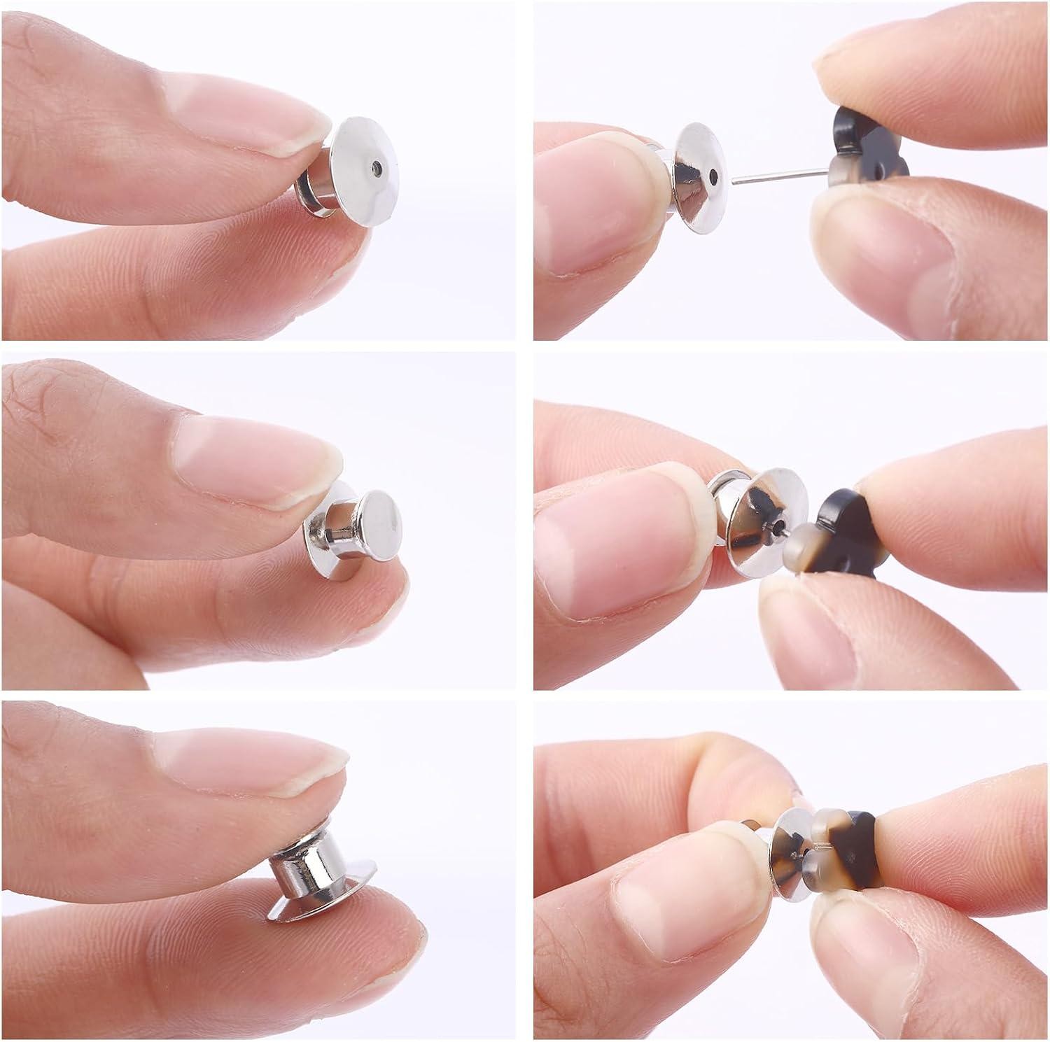 100PCS Metal Locking Pin Backs, Secure Pin Keepers for Badges & Lapel Pins