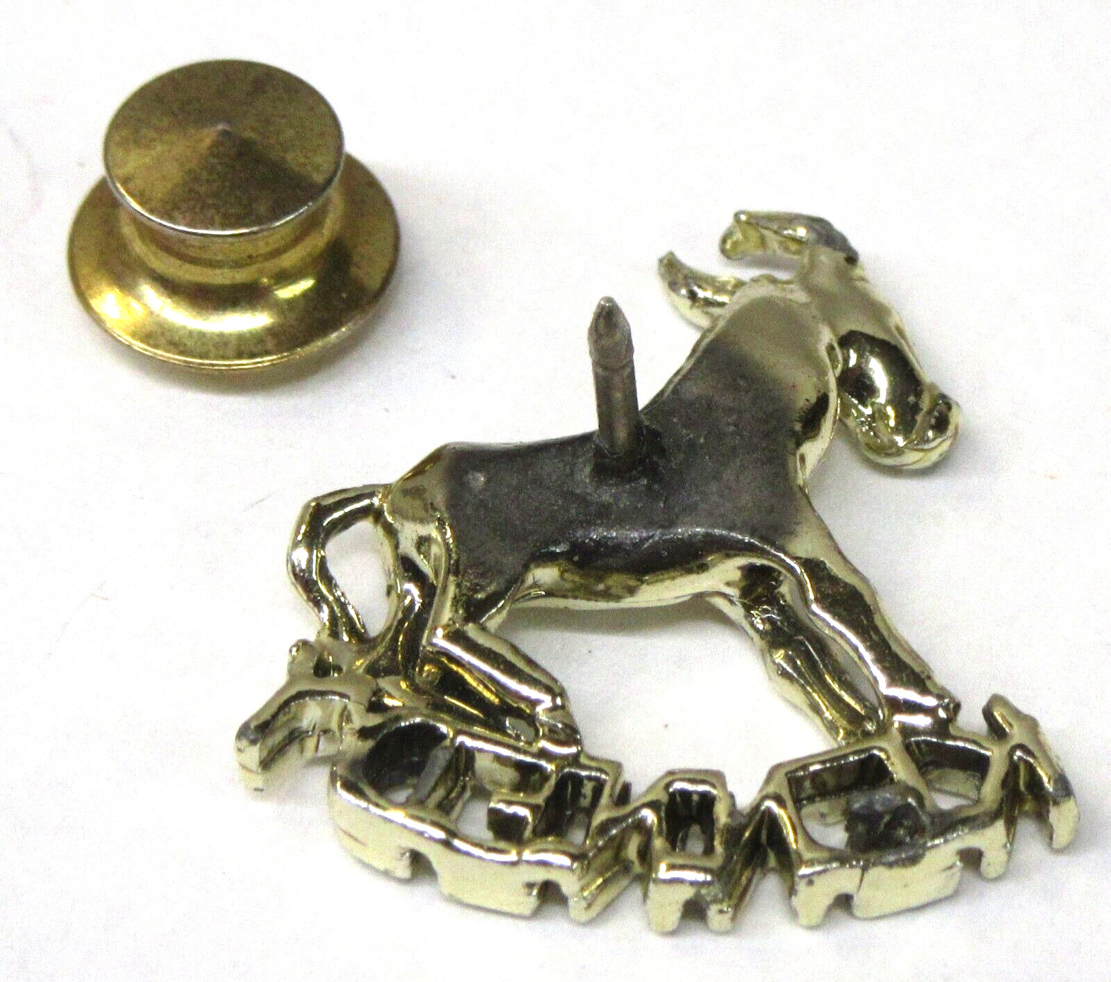 1960 JFK mint John F. Kennedy president DONKEY on NAME metal tack pin pinback ^