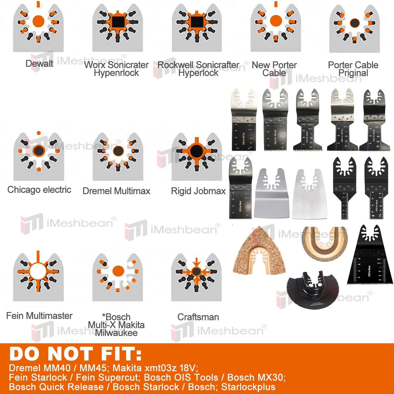 240Pcs Oscillating Multitool Saw Blade Tools For Dewalt Ridgid Makita Milwaukee