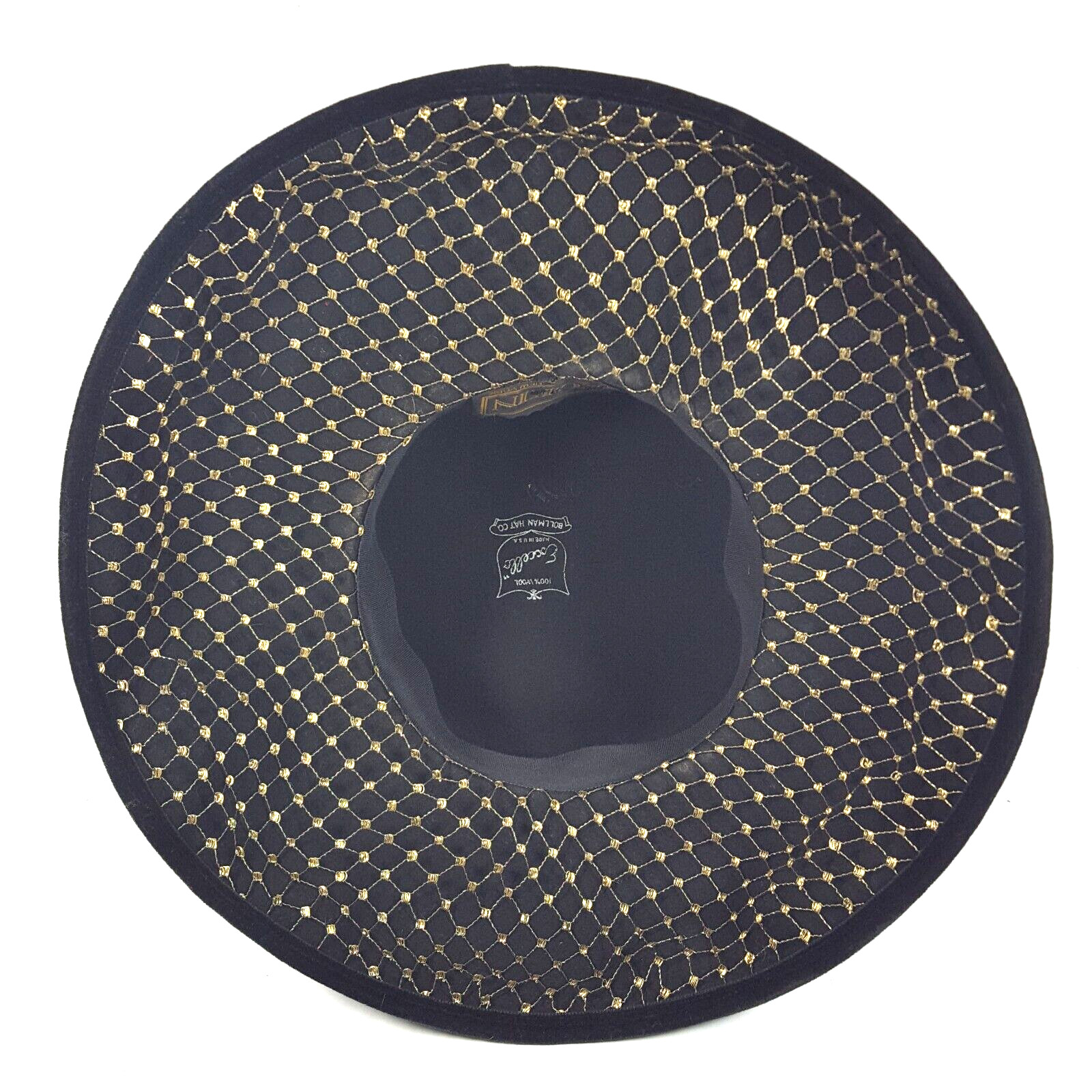 Vintage Bollman Women's Hat Bucket Irish Country Black Wool Felt