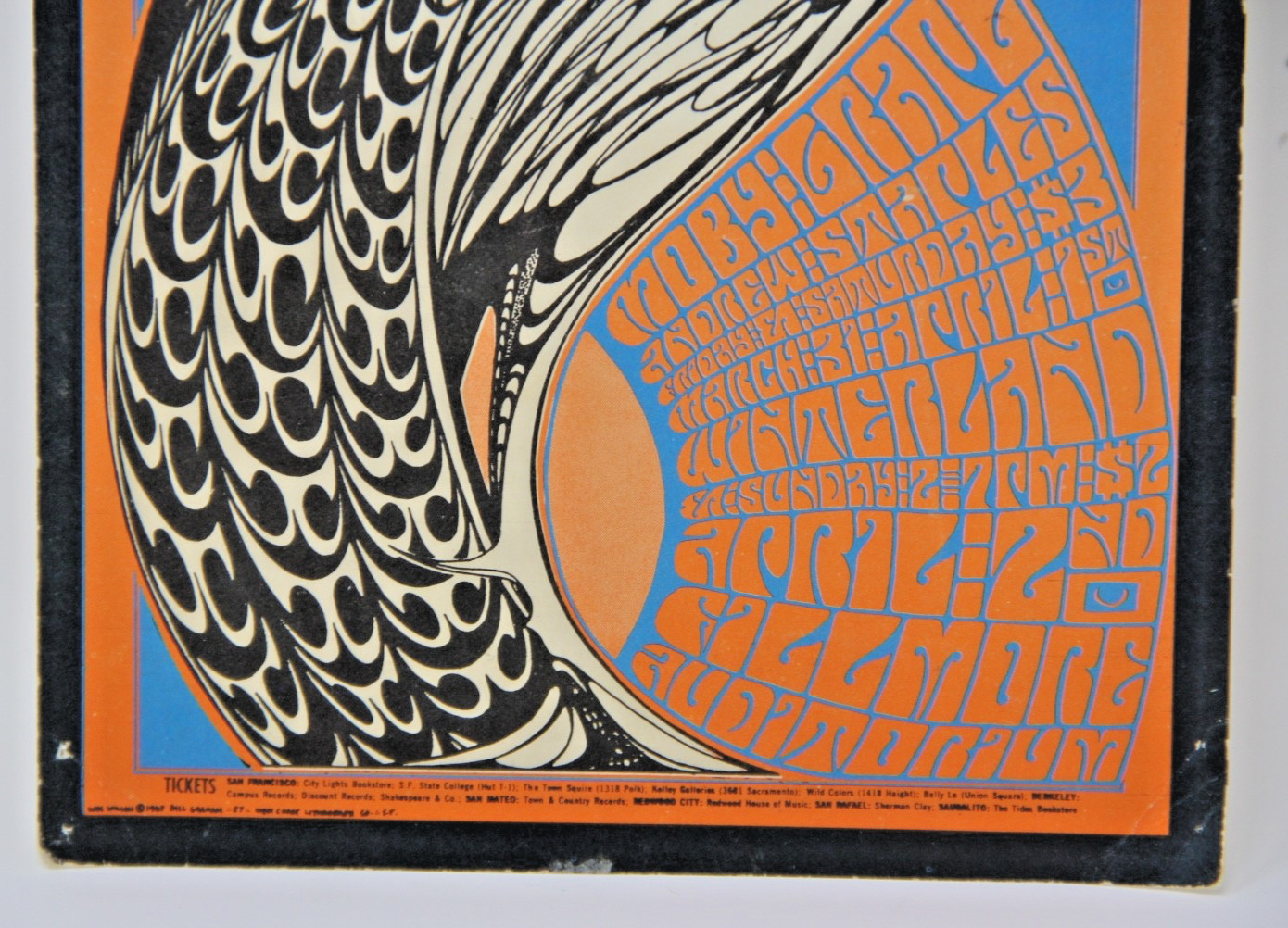 Byrds Moby Grape 1967 Fillmore SF CA Concert Postcard BG-57 Wes Wilson Art Rare