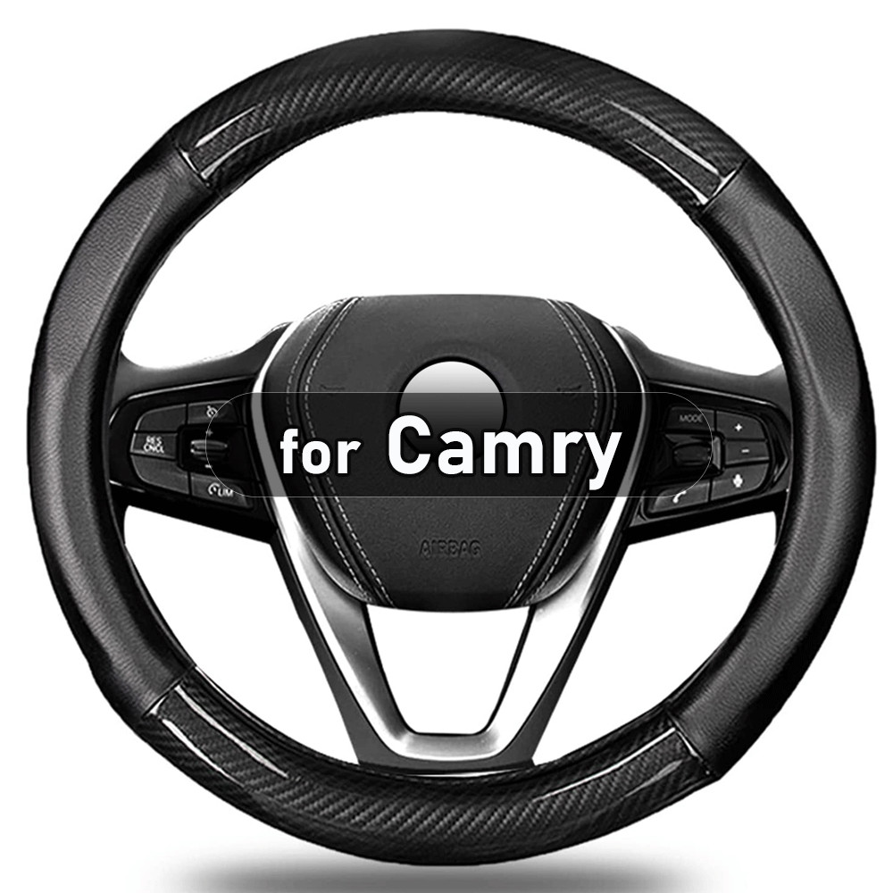 Black Carbon Fiber Steering Wheel Cover For Toyota Camry 1998-2026 Accessories