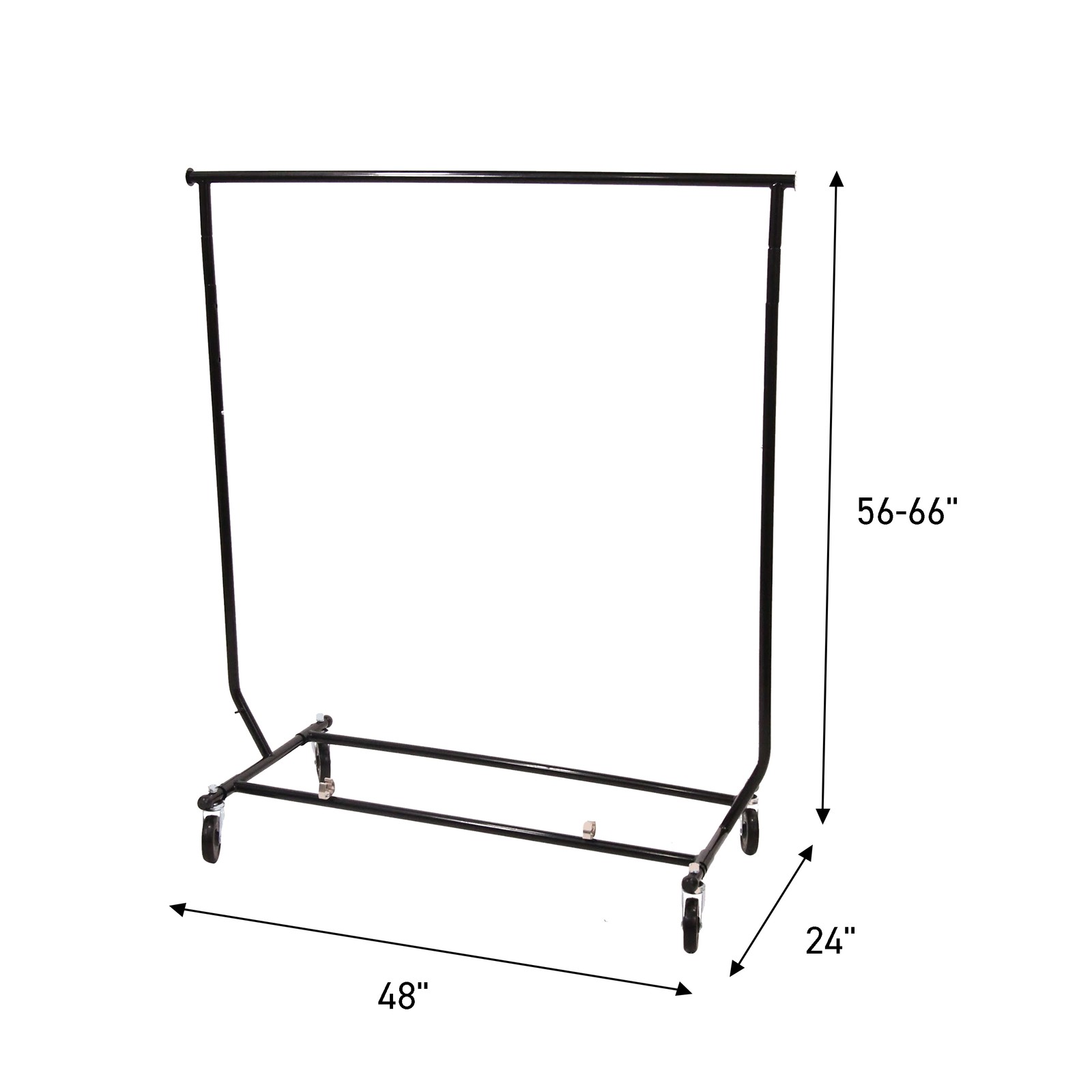 Rolling Collapsible Salesman Rack - (48"W X 24"D X 56-66"H)