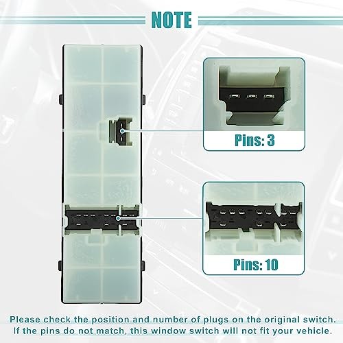 Front Left Driver Side Master Power Window Switch Fit for Infiniti G37 - Pack