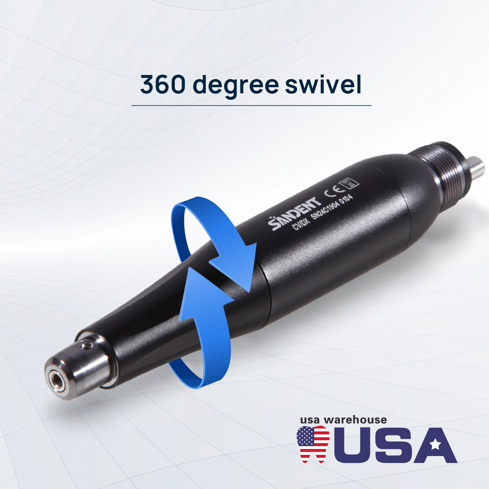 360° Swivel Dental Hygiene Prophy Handpiece Air Motor 4:1 Cone 4 Holes 4000 rpm