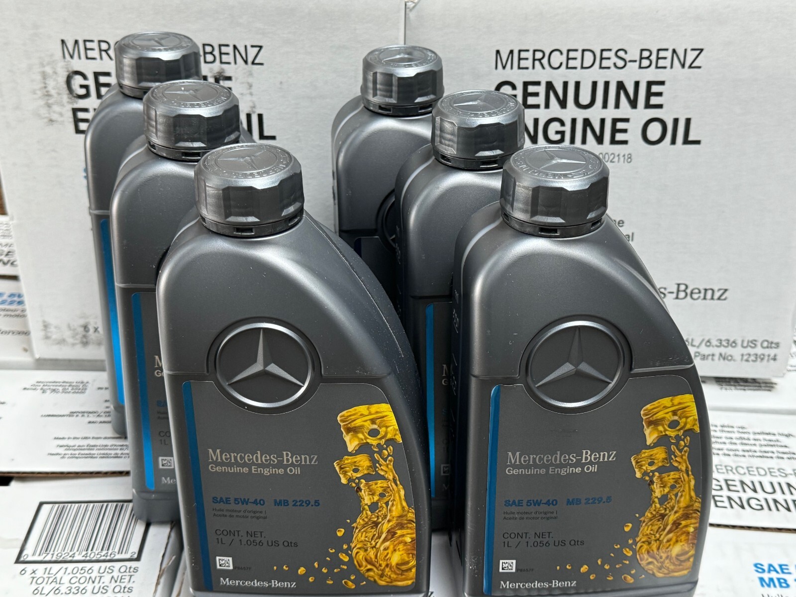6L. Genuine Mercedes-Benz Engine Oil 5W-40 Synthetic 1.056 Quart 229.5 Certified