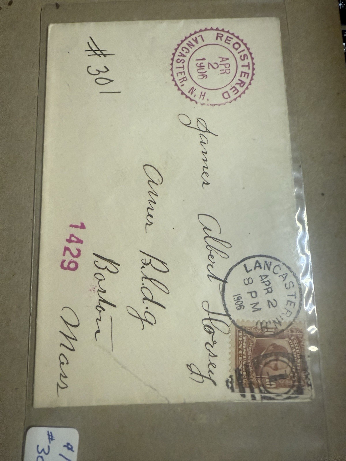 1906 Boston military duplex killer 10¢ Scott 307 perfect center $95 BIN