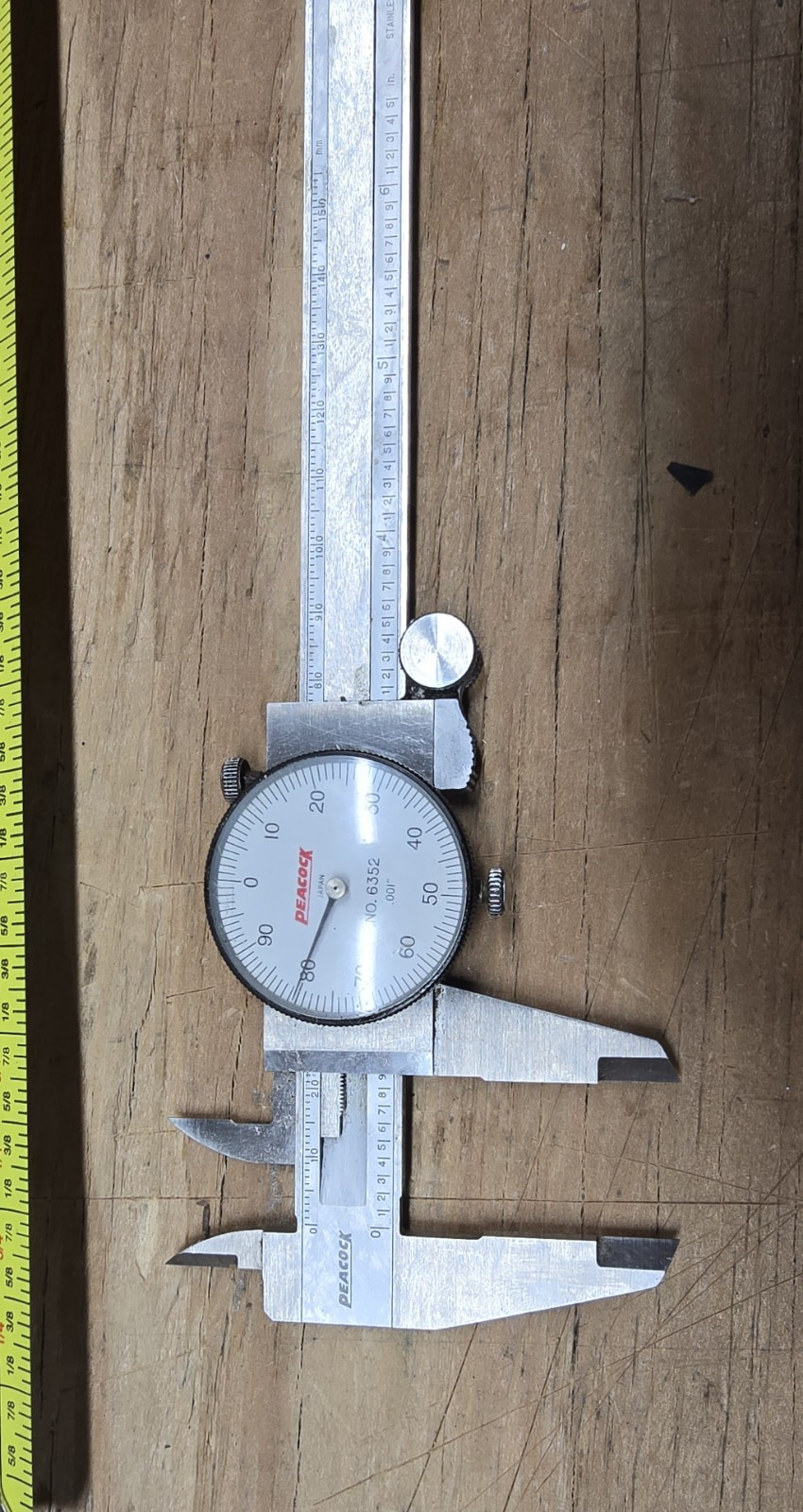 CALIBRATED 6" Dial Caliper Gage Gauge Peacock Japan