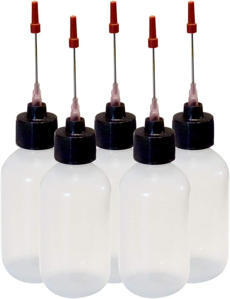 5-2Oz Plastic Squeeze Bottles 1.5" Stainless Applicators