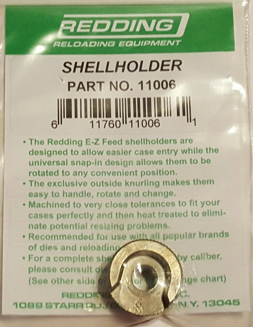 11006 REDDING #6 SHELLHOLDER (6.5 PRC 338 WIN MAG+) - BRAND NEW - FREE SHIP