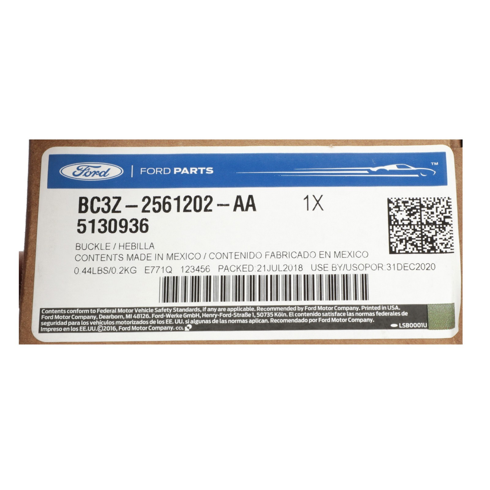 2011-2014 Ford F250 F350 F450 F550 Front Passenger Side Seat Belt Buckle OEM NEW