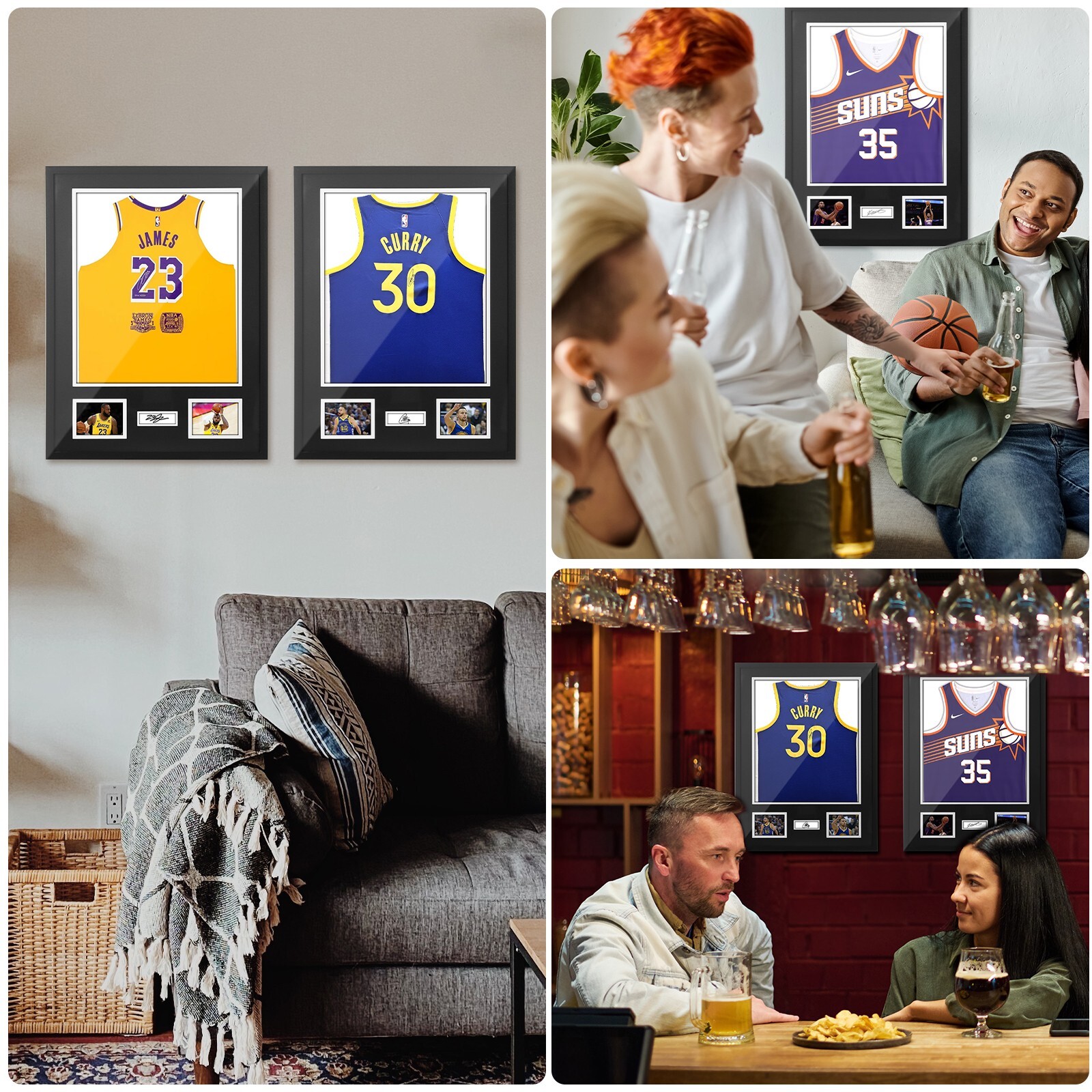 Jersey Display Case with UV Plexiglass, Mat & Pinboard for Sports Shirt (1 Pack)