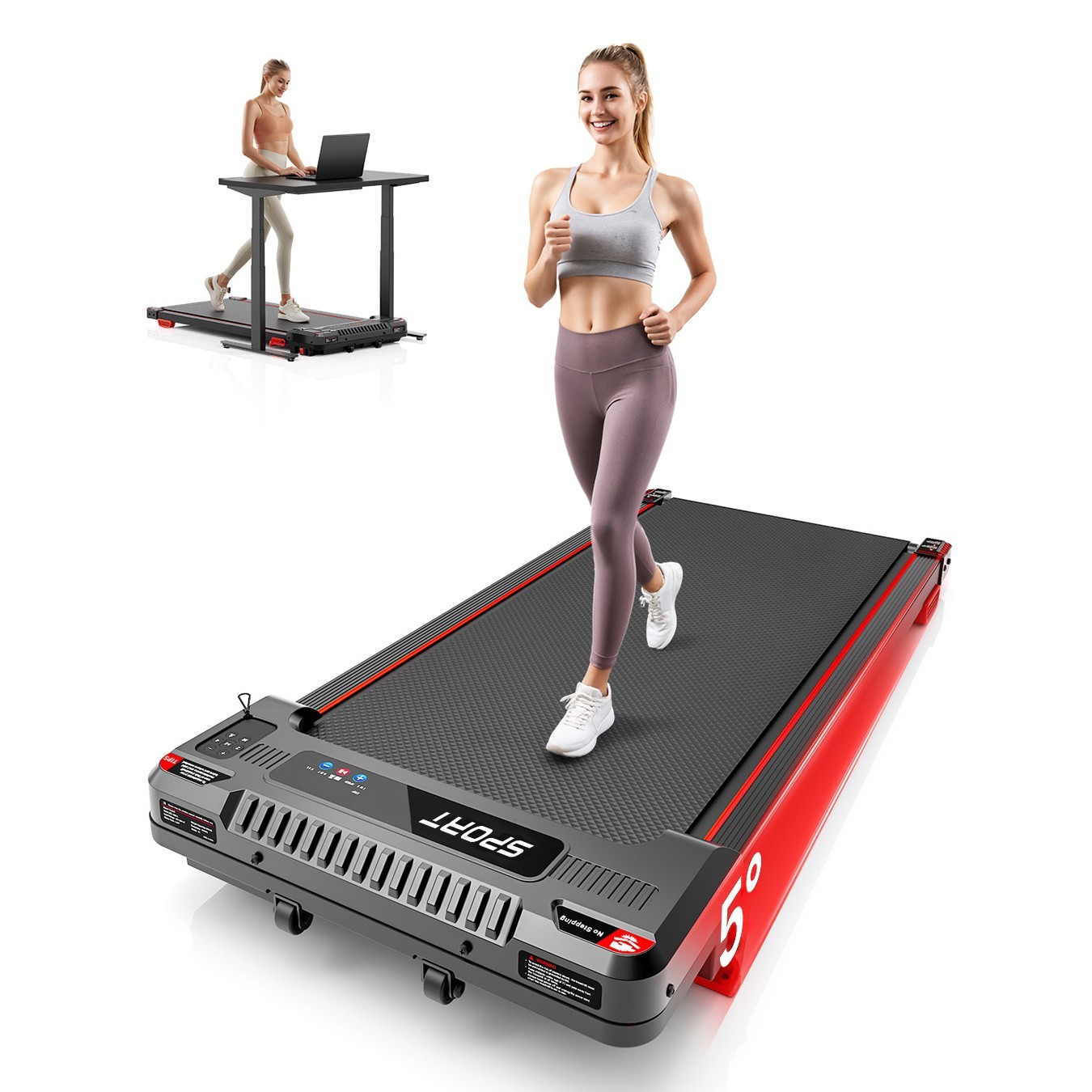 New 5 % lncline Walking Pad，4-in-1 Walking Pad Treadmill With vibration mode