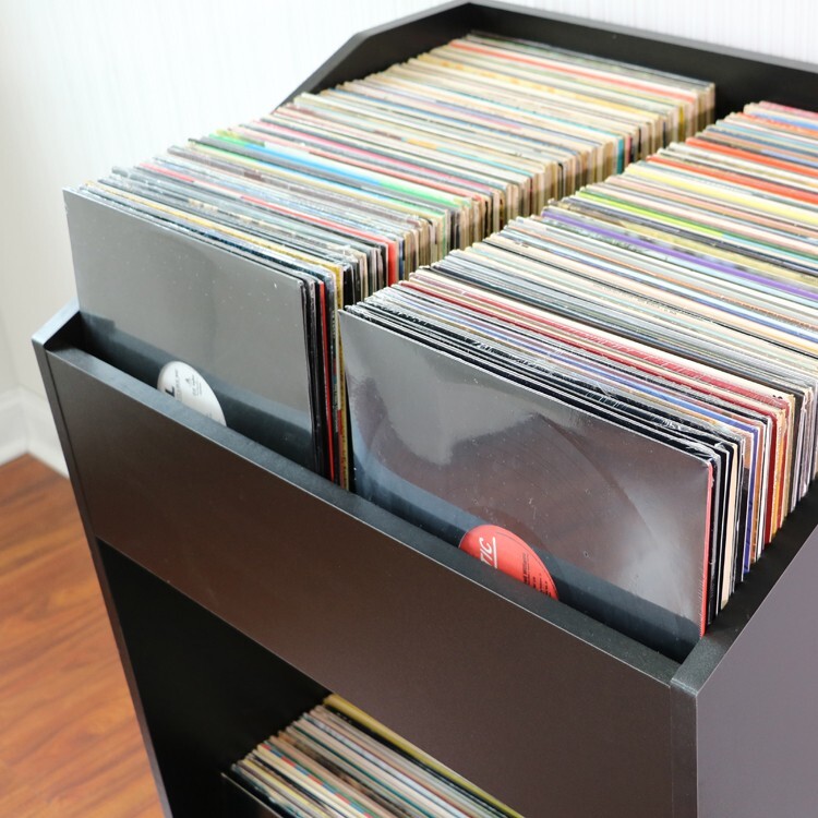 LPBIN LP Storage Cabinet / Modern Black / Bin Style Vinyl Record Storage
