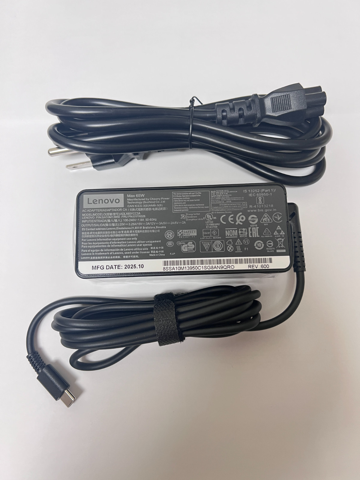 Genuine 65W USB-C Type-C Laptop Adapter Charger Lenovo ADLX65YLC3A ThinkPad X1