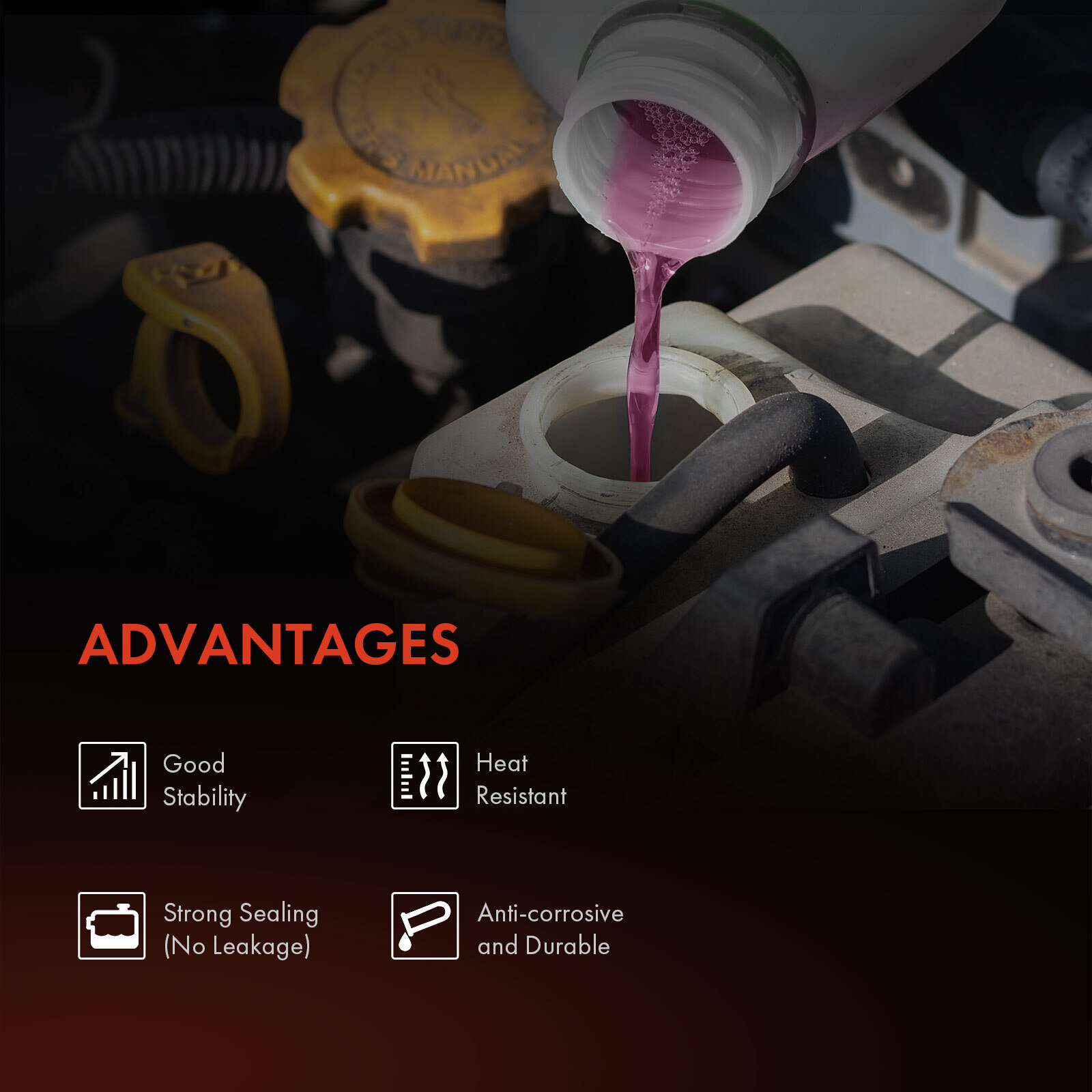 Engine Coolant Reservoir Tank w/ Cap for Ford Mustang 15-20 2.3L 3.7L 5.0L 5.2L