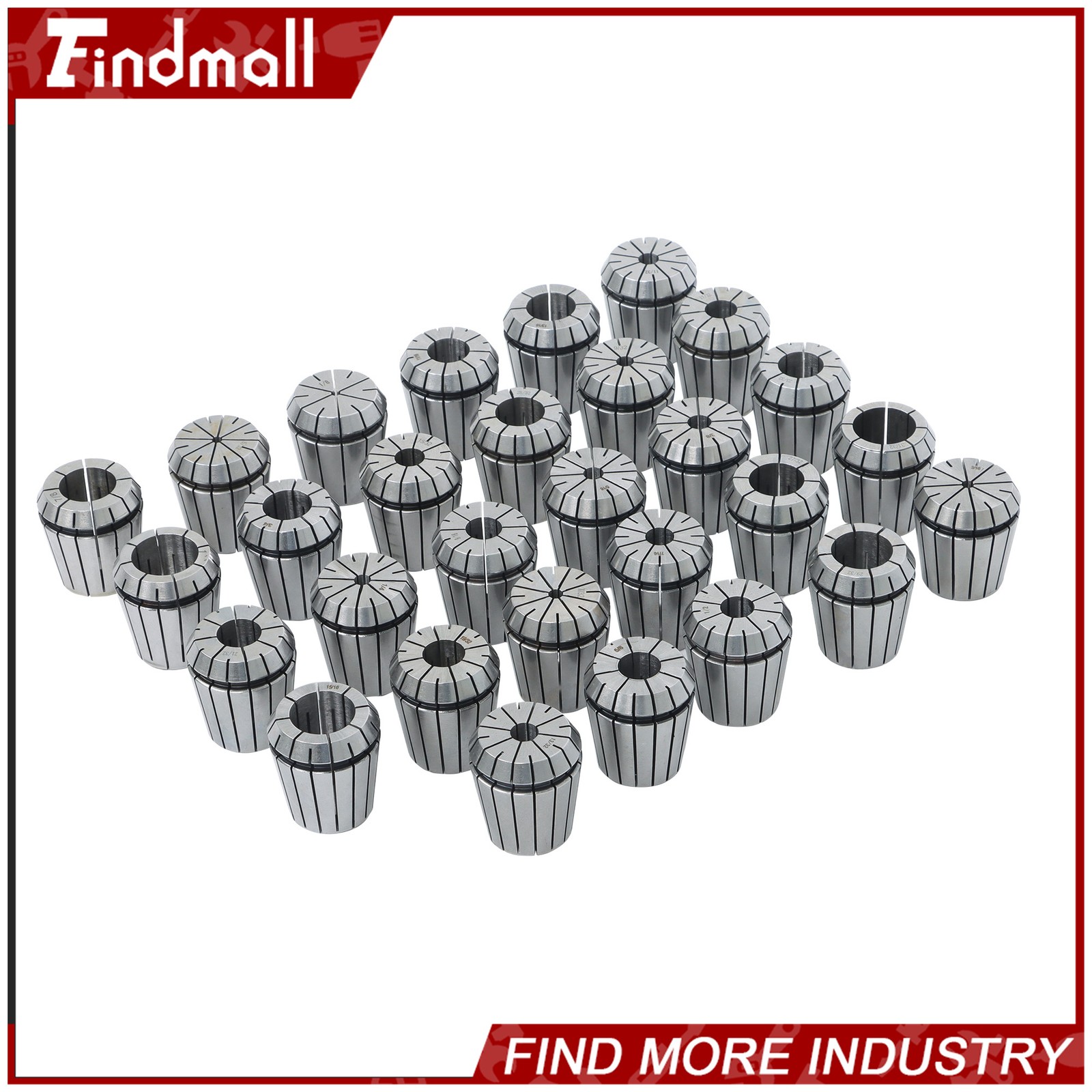 Findmall ER40 29Pcs Collet Set High Precision CNC Spring Collets