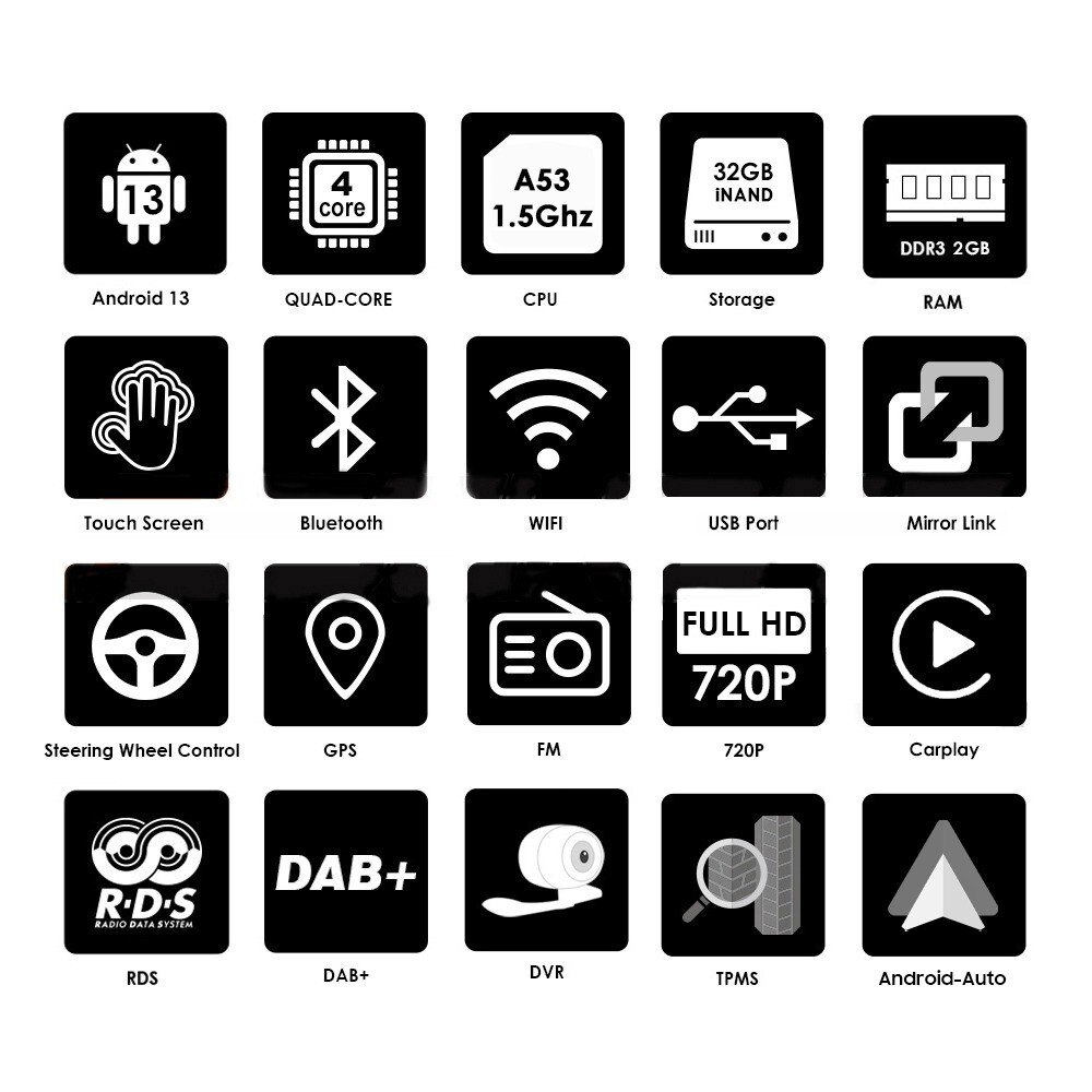 Apple Carplay For Toyota Corolla 2014-2016 Car Stereo Radio Android 14 GPS WIFI