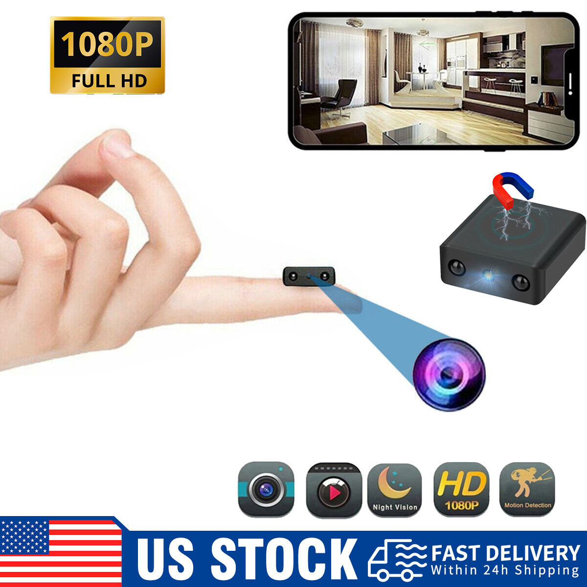 Mini Camera 1080P HD Motion Detection Camcorder Night Vision Home Security Cam