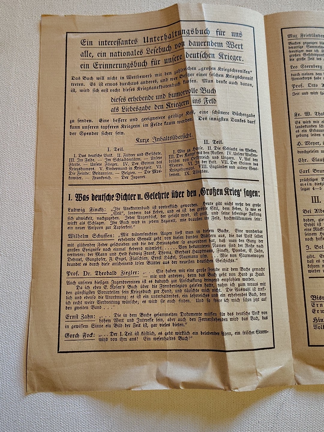 Rare 1914 German Advertisement Flyer "Der große Krieg" The Great War Book Series