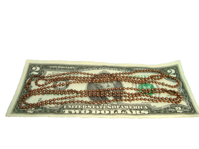 #2 Two COPPER Metal Bead Ball Chain Jewelry Necklace Clasp Chain 24" inch (L)