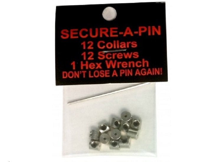 Pkg of 12 METAL PIN GUARDS / Locks / Keepers with Allen Wrench Biker 5.5mm OD