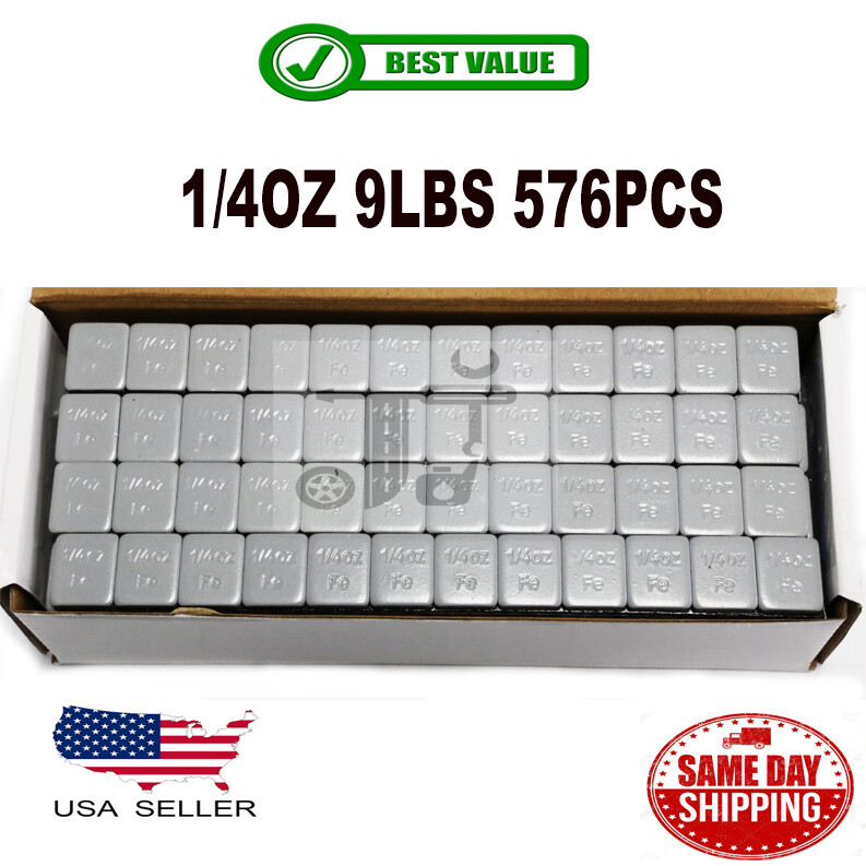 1 BOX 1/4 OZ GREY WHEEL WEIGHTS STICK-ON ADHESIVE TAPE 9 LBS LEAD-FREE 576 PCS