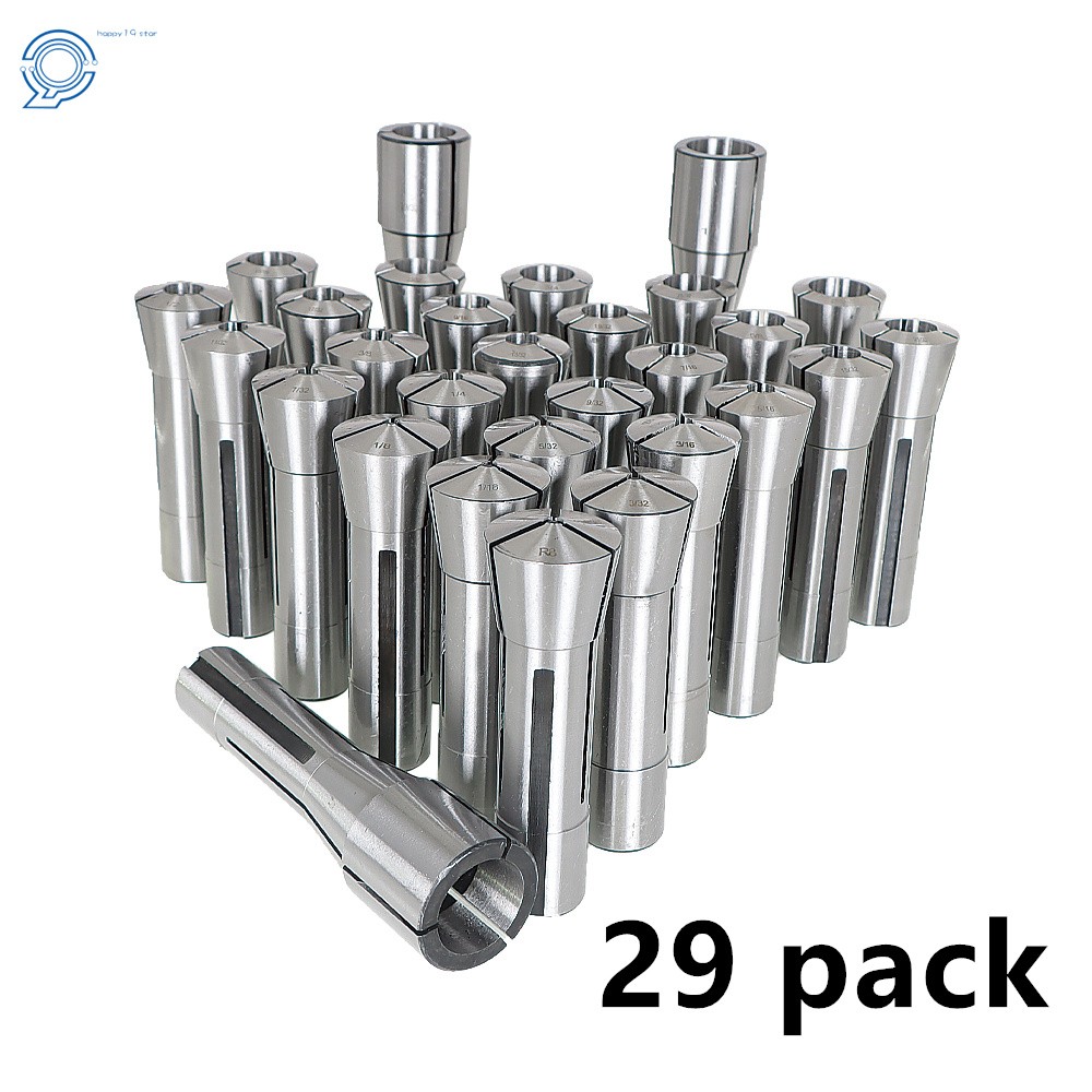Metric 1/32" - 1" R8 Collet Set Fractional 29 Piece High Quality