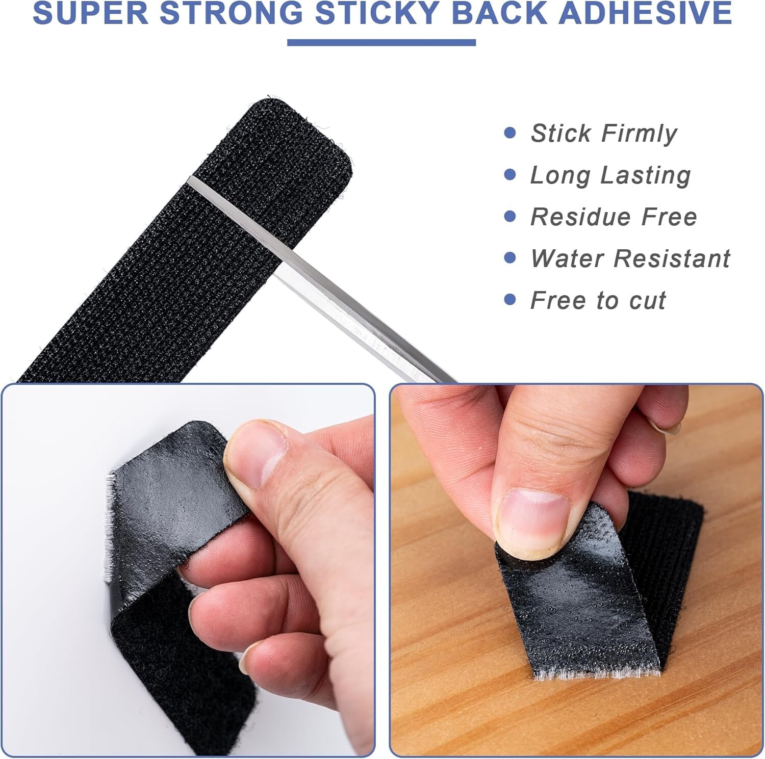 16/20 Sets Heavy Duty Hook & Loop Adhesive Strips: Sticky Back Fastener 2x4”