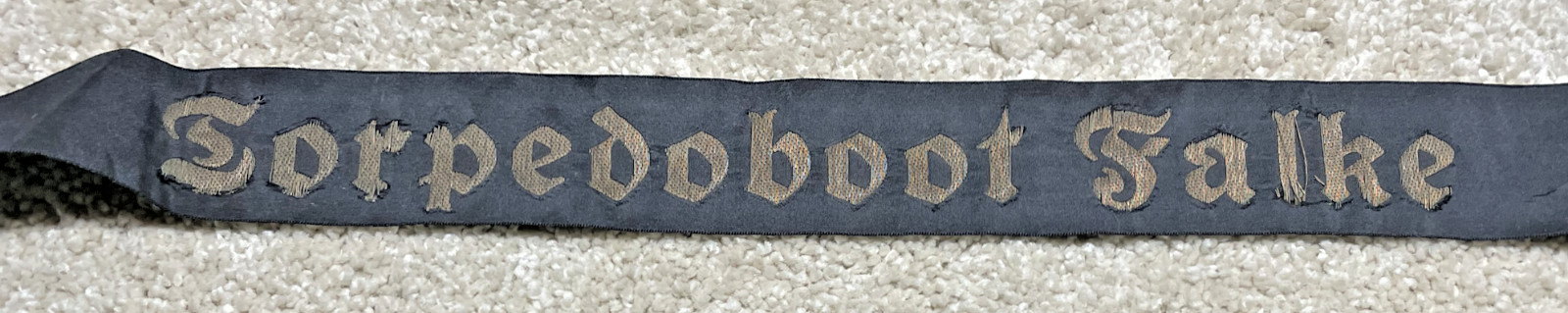 Original German Torpedoboot Falke Cap Tally WWi WWii Torpedo Boat