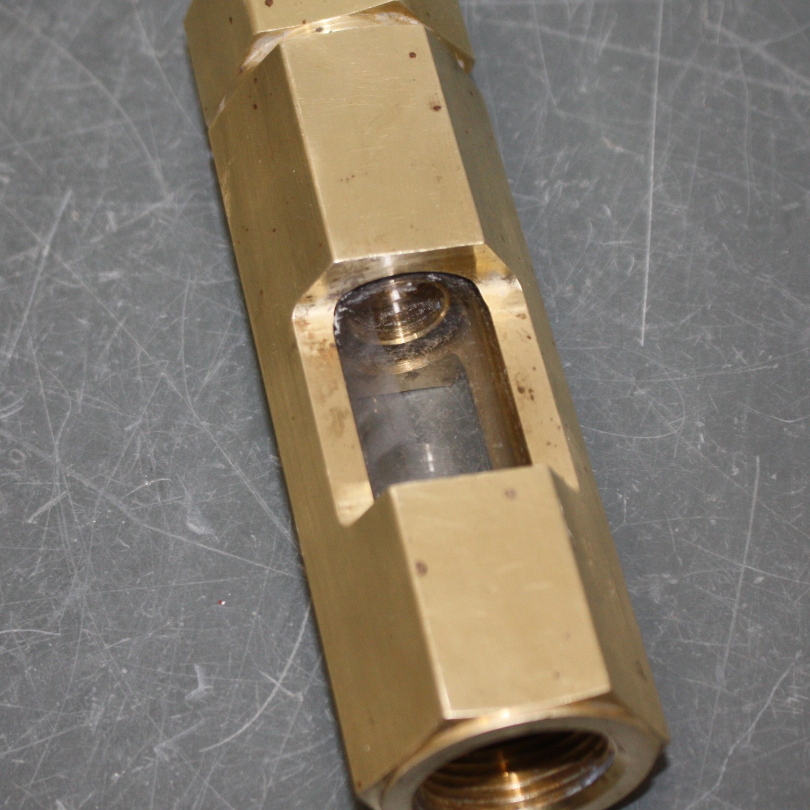 LDI Industries Inline Flow Sight F155, 3/4" PTF, Borosilicate Sight, Brass