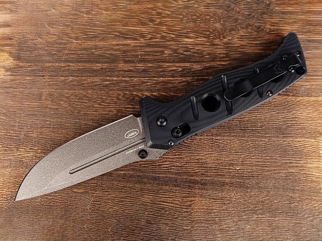 Benchmade 275GY-1 Adamas Black G10 Handle CPM-CruWear Folding Knives w/ Sheath