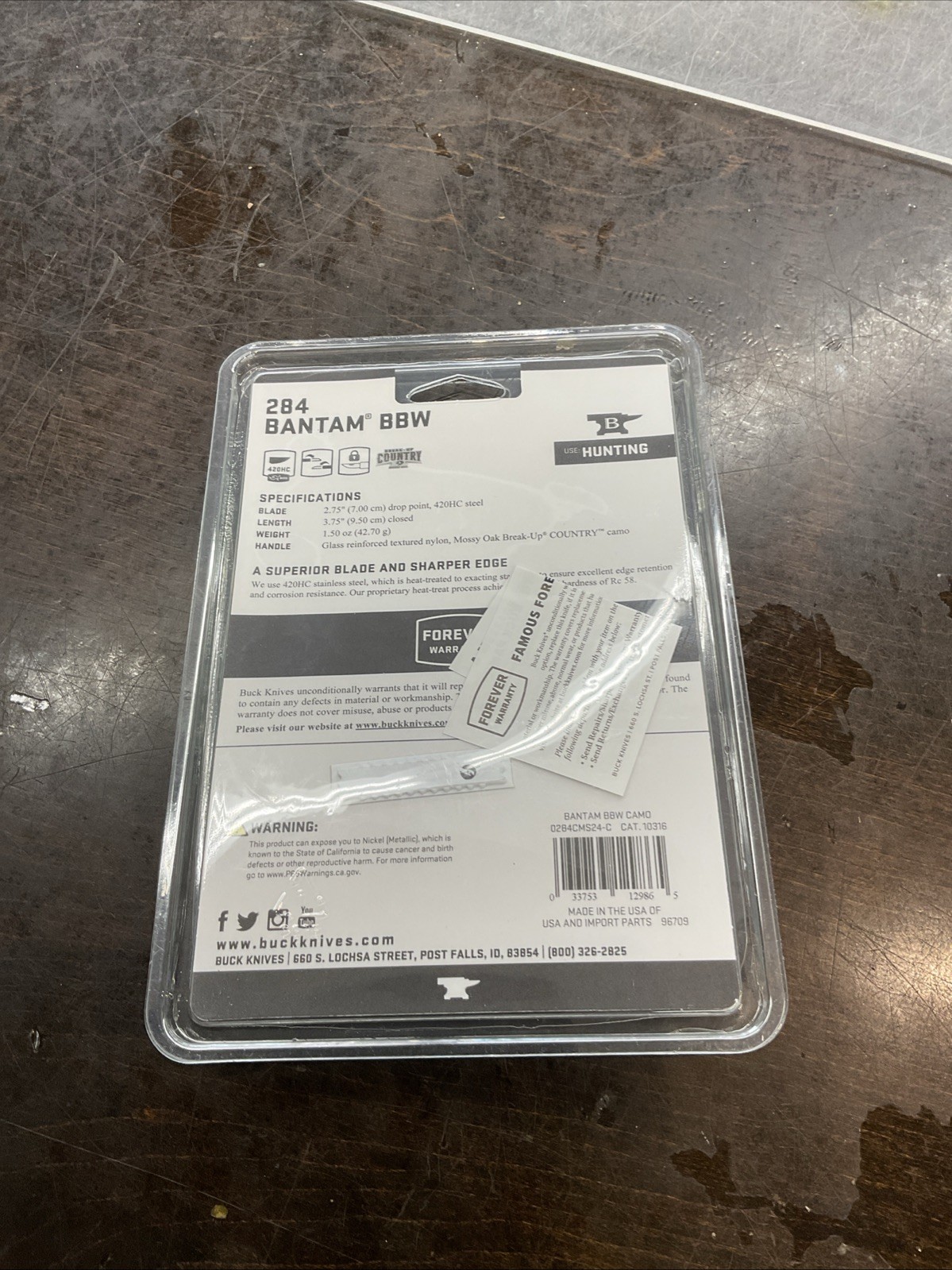 Buck Knives 284 BANTAM BBW Camo Folding Knife #0284CMS24-C