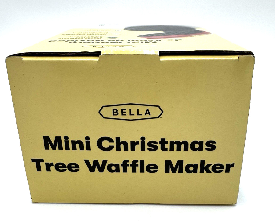 Bella Christmas Tree Mini Waffle Maker 350W Compact Holiday Limited Edition New