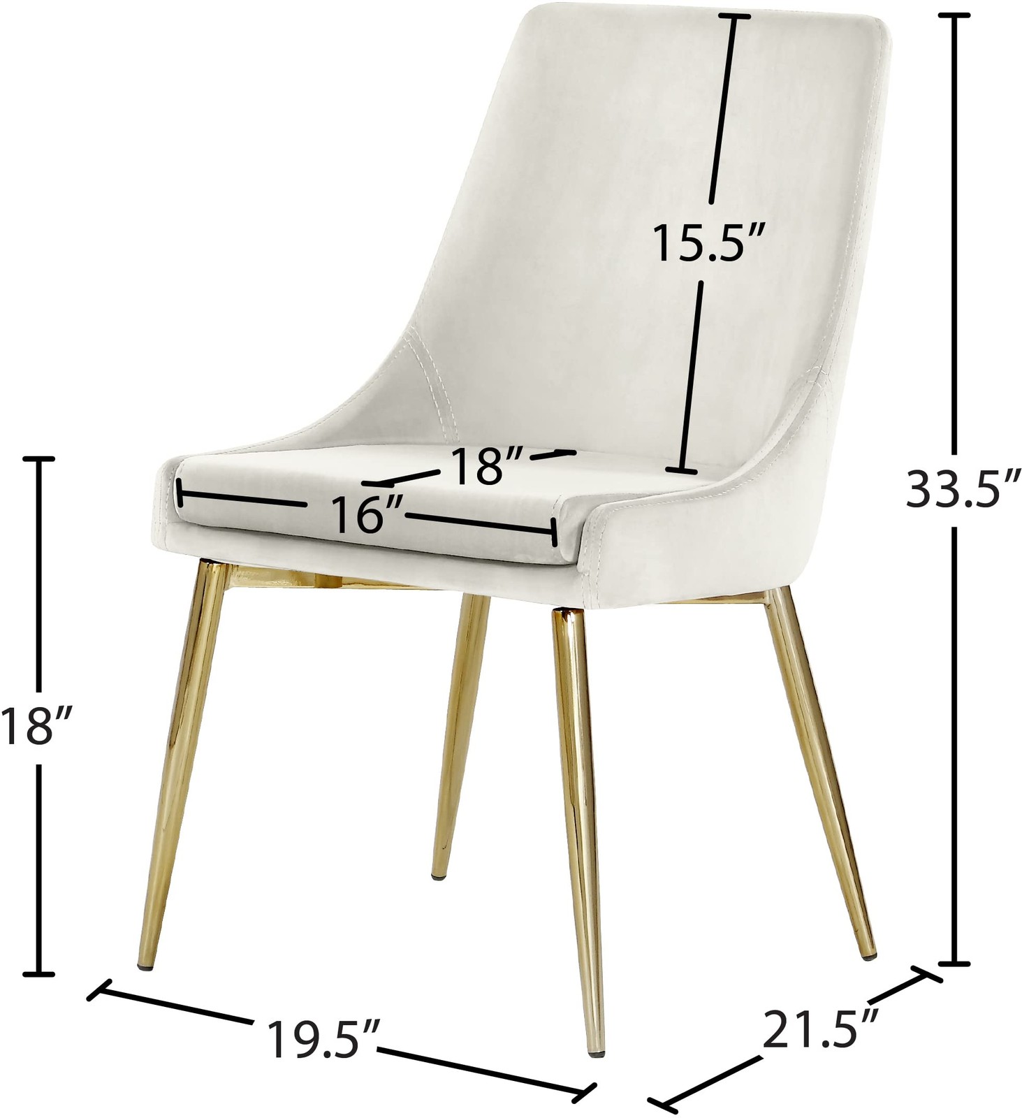 Meridian Furniture Karina Collection Modern Velvet Upholstered Dining Chair