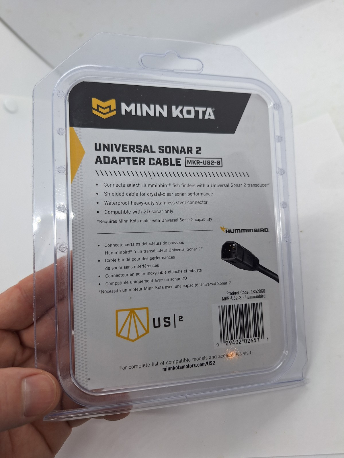 For Minn Kota MKR-US2-8 Humminbird 7-Pin US2 Transducer Adapter Cable 1852068