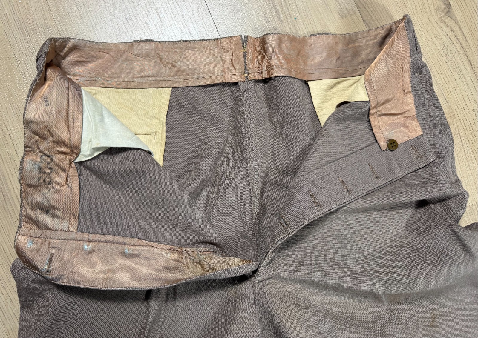 Vintage WW2 era US Army Wool Pink Officer Trousers Pants Military Uniform NAMED