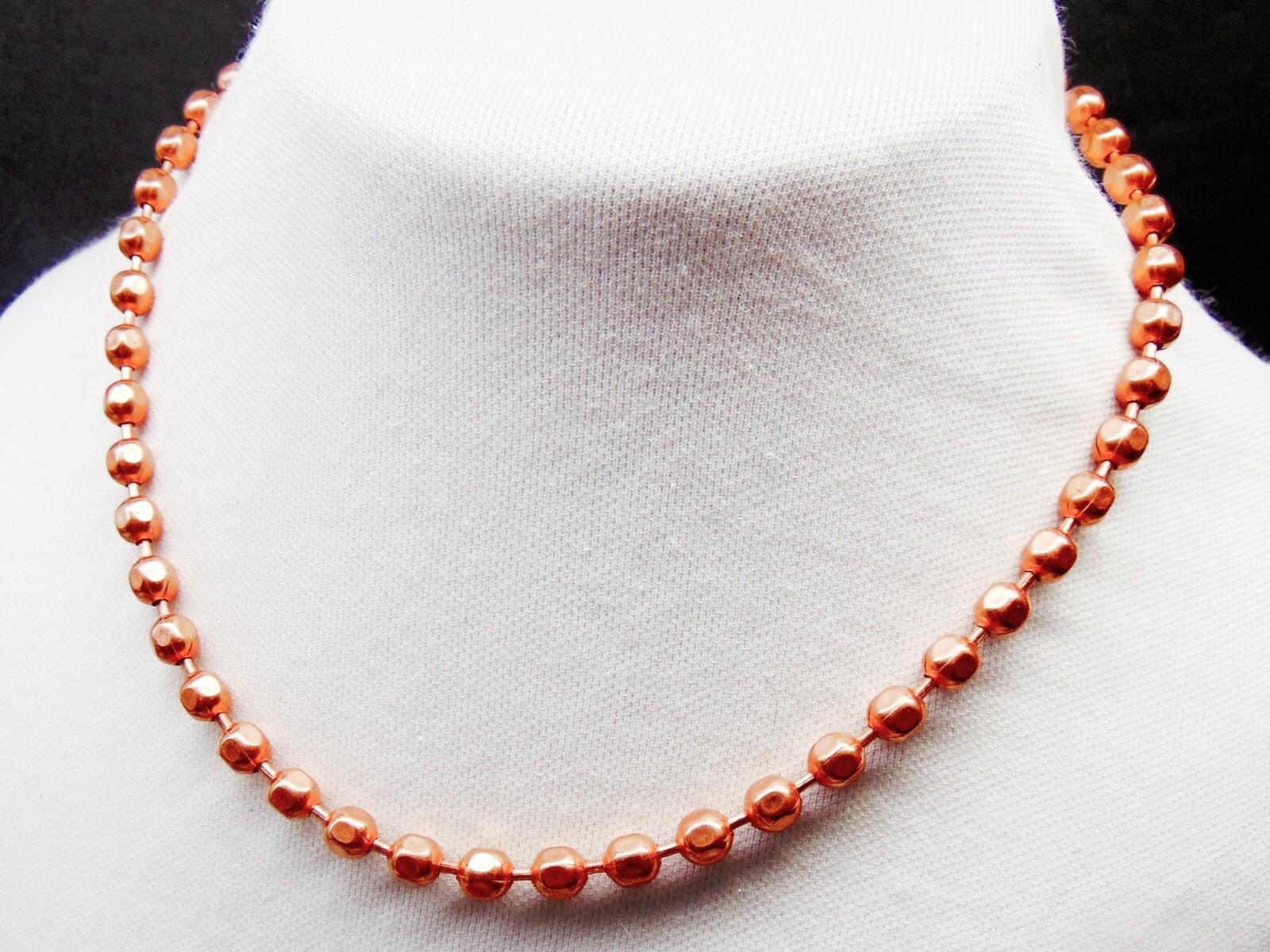 COPPER Ball Chain NECKLACES ~ Faceted 6.3mm bead ~ #13 size Various Lengths