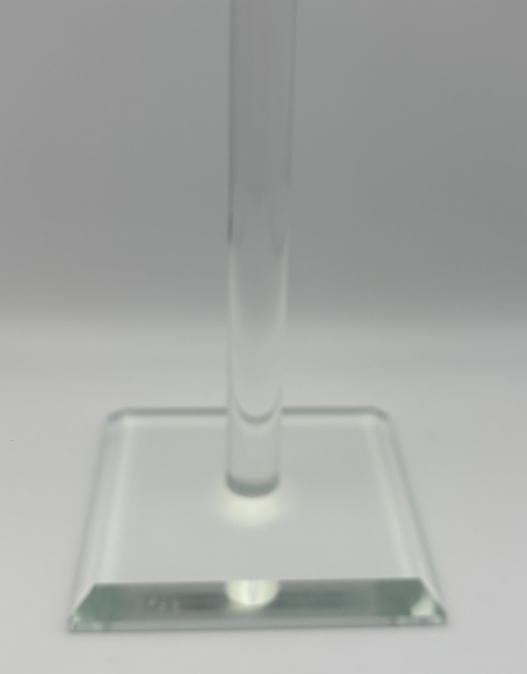 Crystal Faceted Candlesticks Pair 25cm Tall Modernist Art Glass