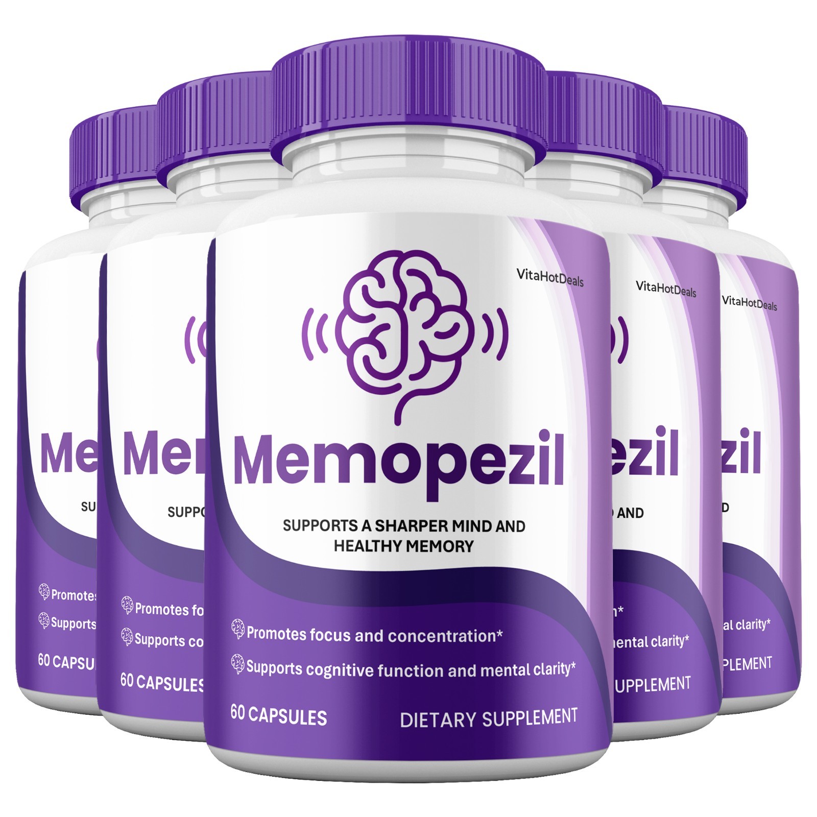Memopezil Capsules, Max Strength, Memo Pezil for Clarity and Health (5 Pack)