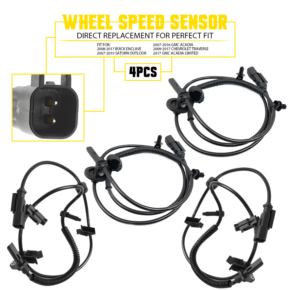 4x Front & Rear ABS Wheel Speed Sensor for Chevrolet Traverse Buick Saturn GMC A