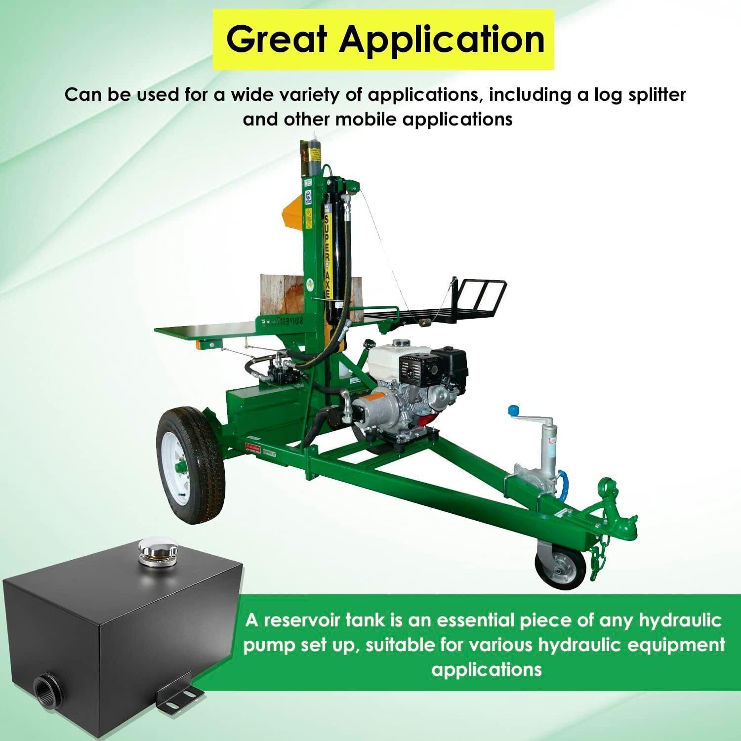 Steel Hydraulic Fluid Reservoir Tank with Inlet 1-1/2" & Outlet 3/4" FNPT Port