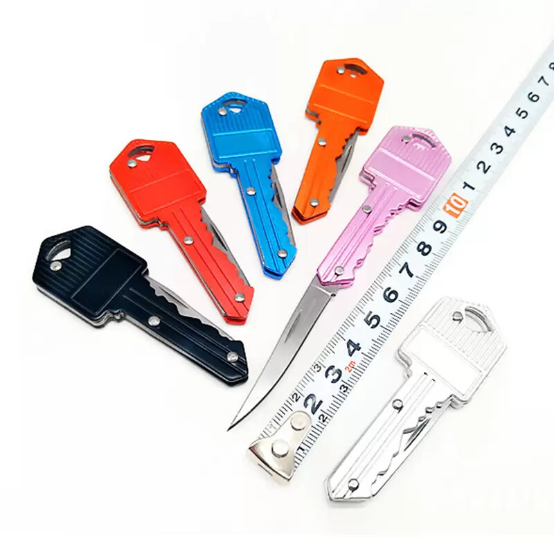 Portable Outdoor Survival Pocket Folding Key Shape Mini Key Chain Knife Camping