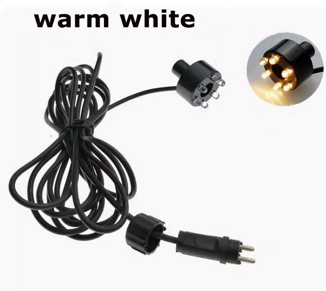 Underwater 6-LED Light Ring For Fountain Fish Pond Water Garden AC Adapter