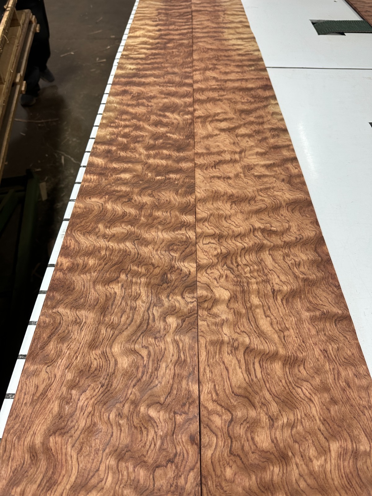 Bubinga Raw Wood Veneer 2 sheets 94'' x 8'' 317G